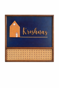 Rattan cane and wood name-board